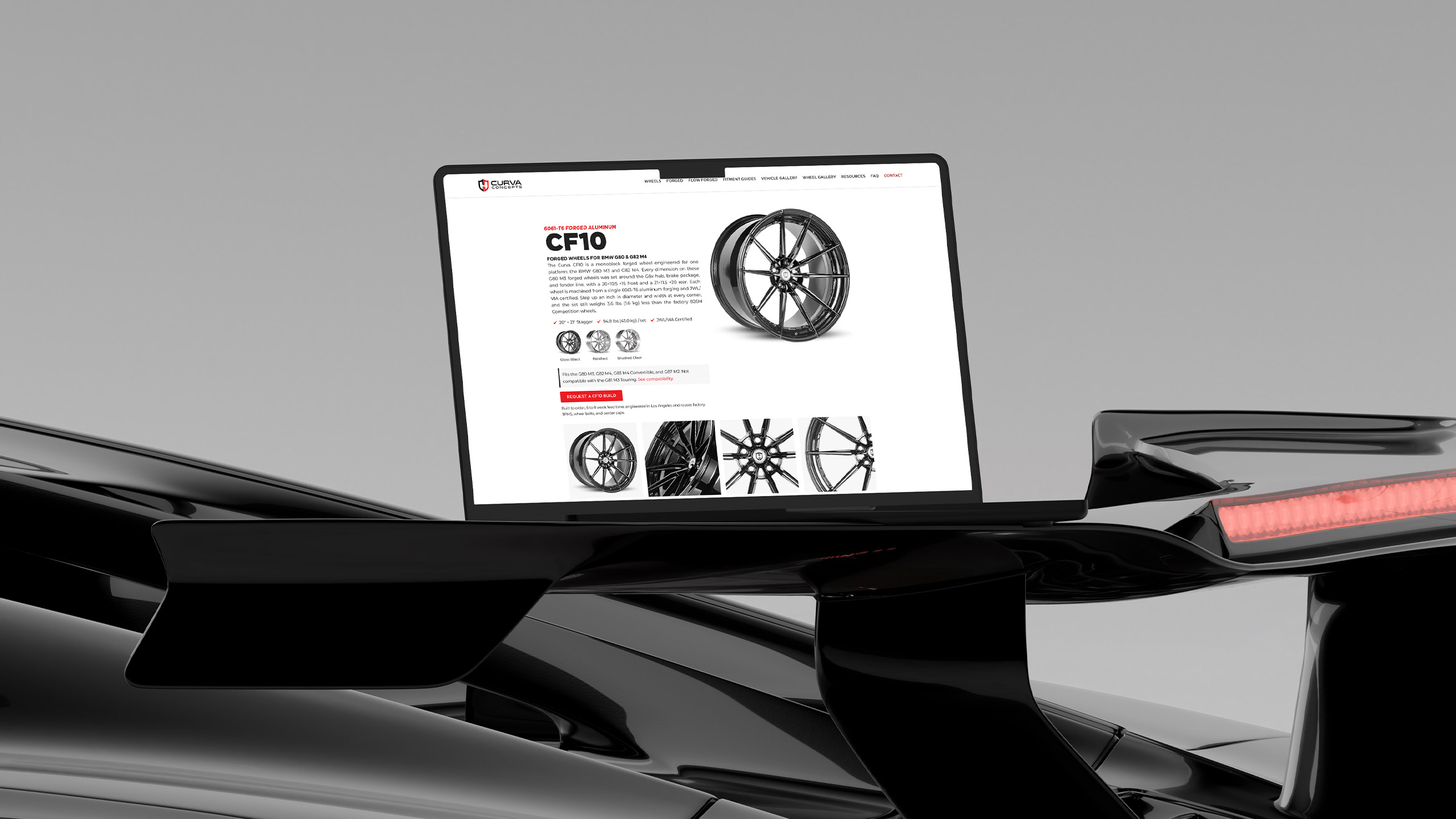curva concepts website mock
