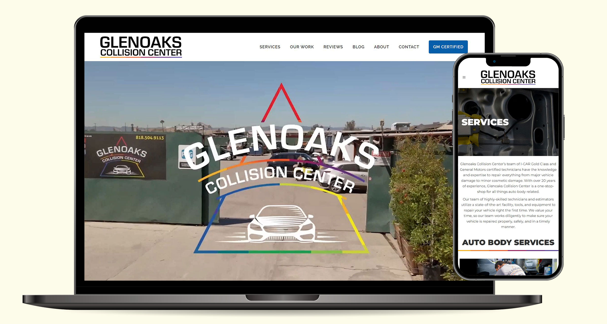 Glenoaks Collision Center Website Preview