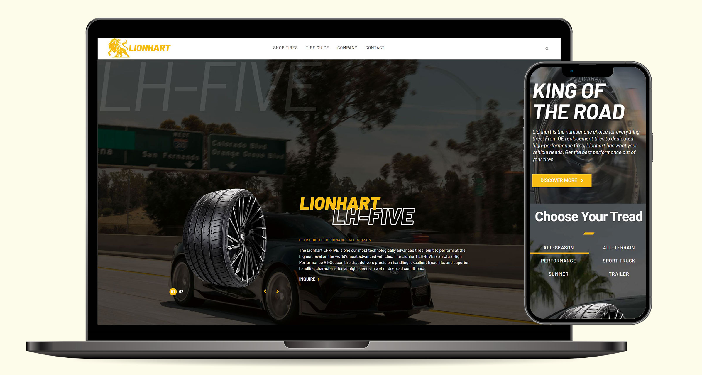 Lionhart Tires Website Preview