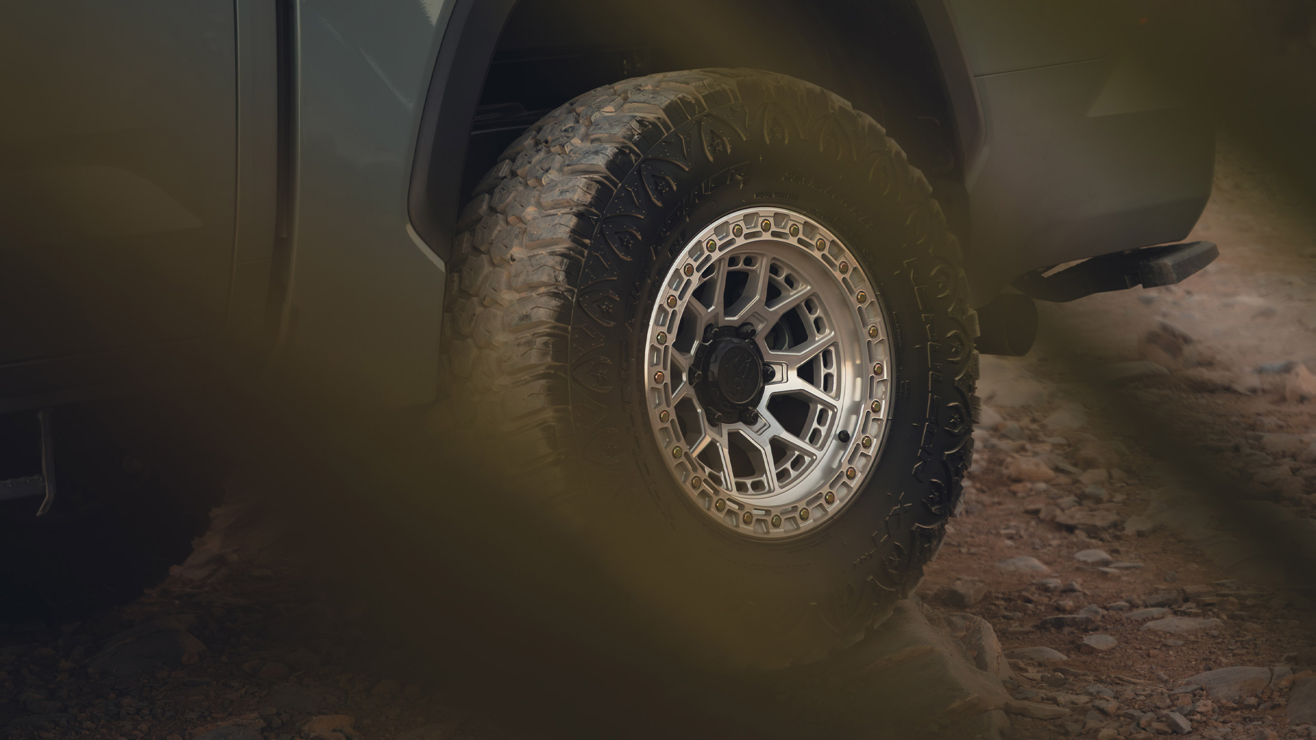 lunar rock toyota tundra at sunset