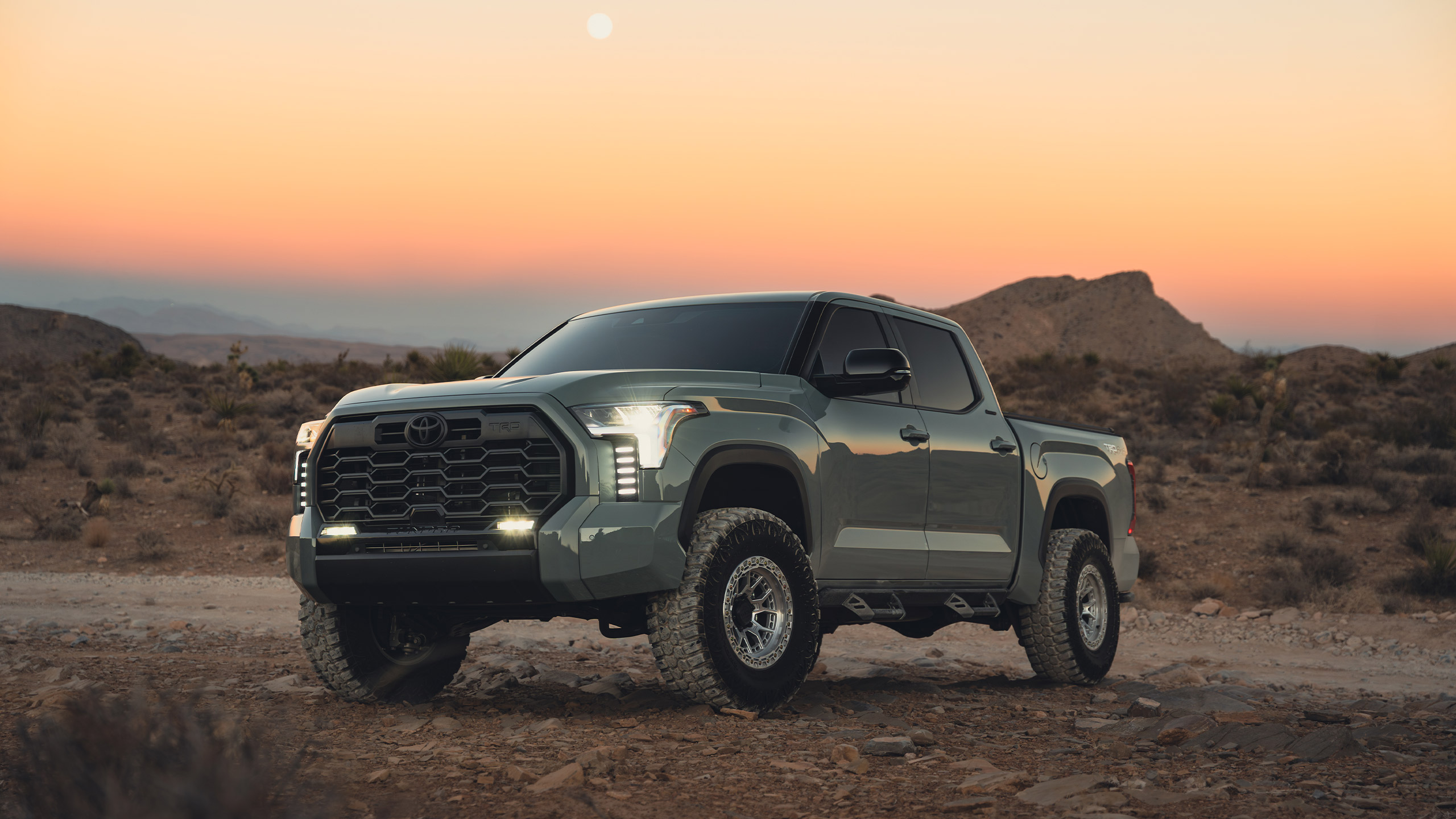 lunar rock toyota tundra at sunset hero