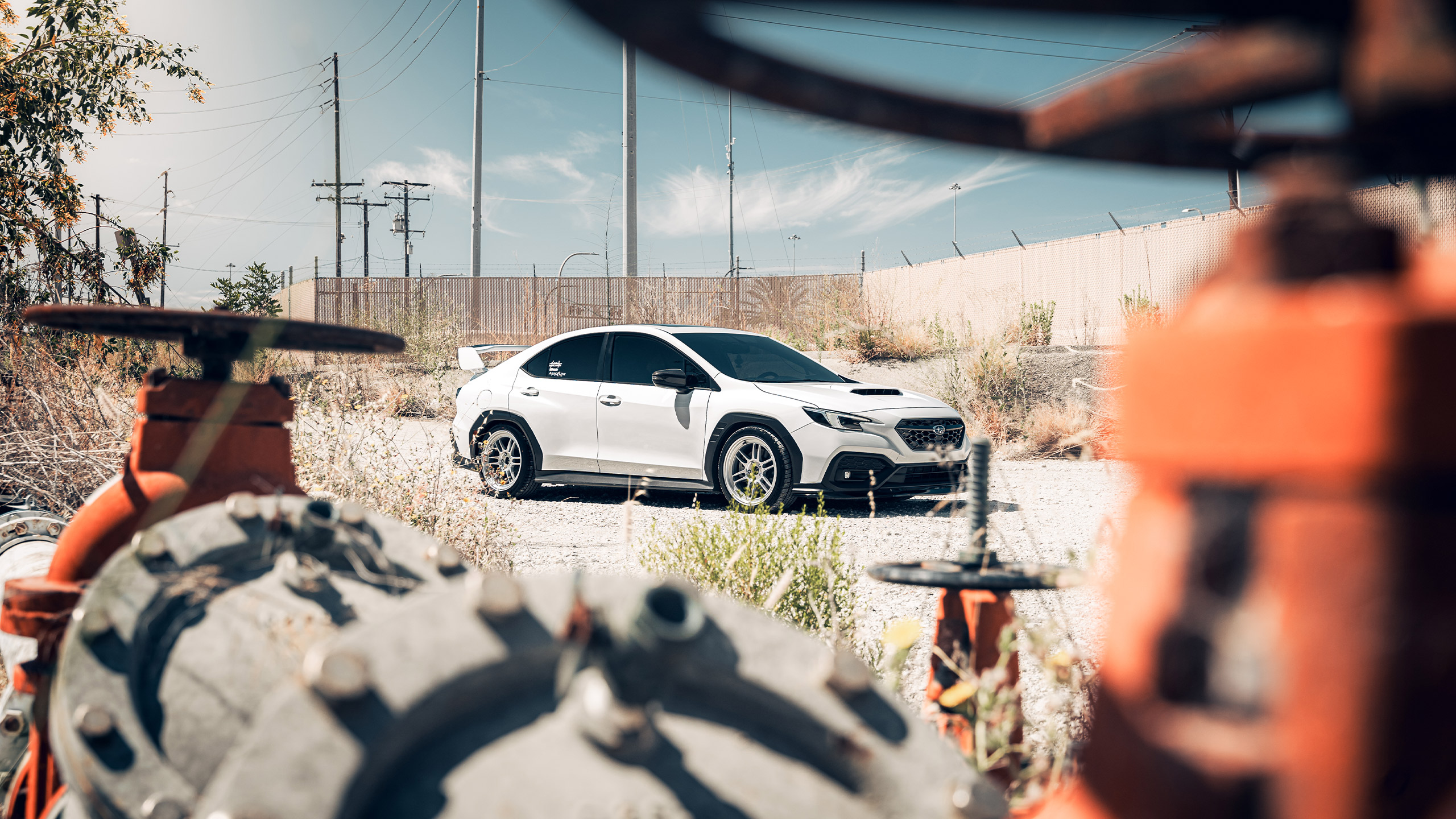 white vb subaru wrx long beach port